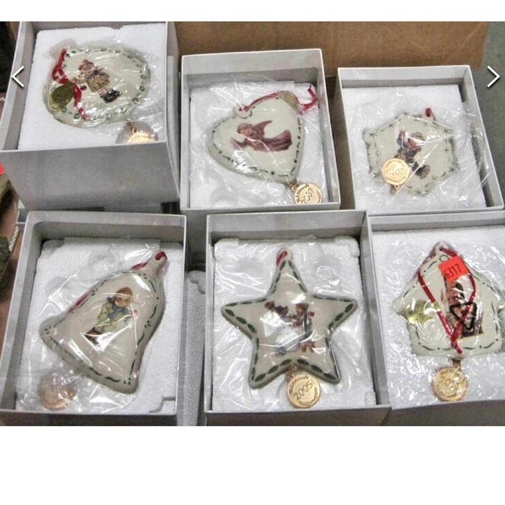 Goebel Hummel Annual Ornaments Set of 6 Mixed Years 2005-2011 Ceramic In Boxes